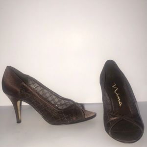 Brown Glitter Nina Heels